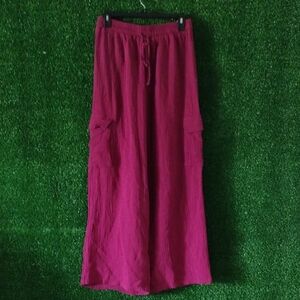 Miami Pink Cargo Flair Leg Pull On Pants